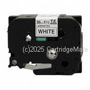 *Brother TZe-S261 Laminated Black printing on Strong White Tape - 36mm x 8m  -comp   