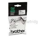 Brother M-K231 Non Laminated Black printing on White Tape - 12mm x 8 metres