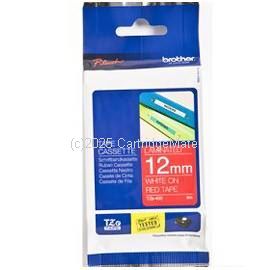 Brother TZe-435 Laminated White on Red Tape - 12mm x 8M