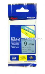 Brother TZe-521 Laminated Black on Blue Tape - 9mm x 8M