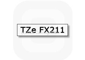 *Brother TZe-FX211 Laminated Black print on Flexible White Tape - 6mm x 8m - comp   
