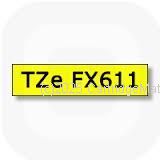 *Brother TZe-FX611 Laminated Black on Flex Yellow Tape - 6mm x 8m - New Compatible 