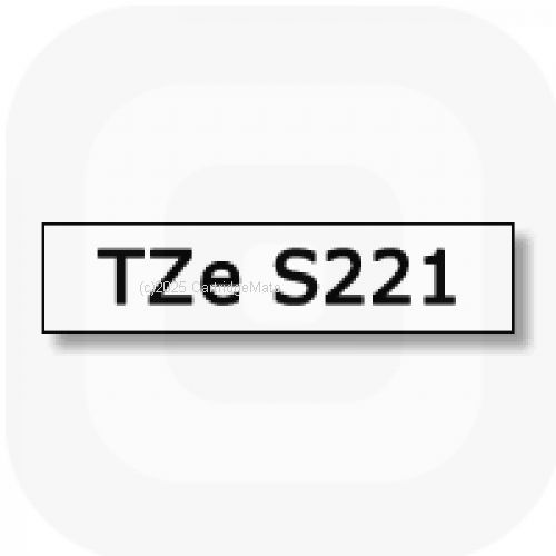 *Brother TZe-S221 Black print on Strong White Laminated Tape - 9mm x 8m - new comp   