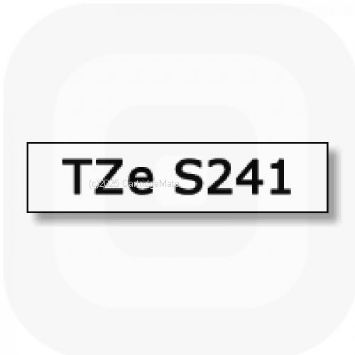 *Brother TZe-S241 Laminated Black printing on Strong White Tape - 18mm x 8m  comp 