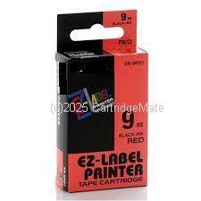 *Casio XR9RD Black Text on 9mm wide Red New Compatible Label Tape x 8 Metres   