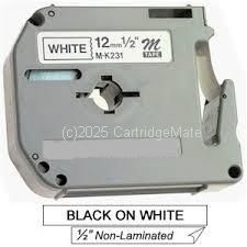 *Brother MK231 Non Lamin Black on White Tape - 12mm x 8 metres New Compatible