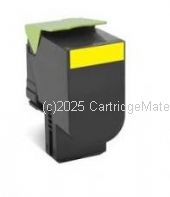CartridgeMate Lexmark 70C8HY0 Yellow High Yield Compatible - Average 3,000 Pages   