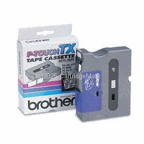 Brother TX-141 Laminated Black on Clear Tape - 18mm x 8 metres 