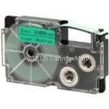 *Casio XR6GN Black Text on 6mm wide Green New Compatible Label Tape x 8 Metres     