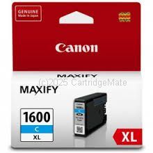 Canon PGI-1600XL Cyan High Yield Inkjet Cartridge - Average 900 Pages - Original