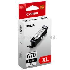 Canon PGI-670XLBK Black Extra Large Inkjet Cartridge - Original Product  