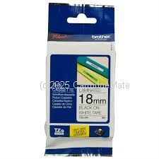 Brother TZe-241 Laminated Black on White Tape - 18mm x 8M 