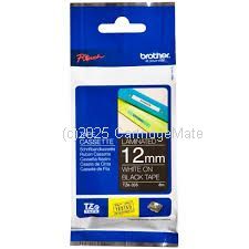 Brother TZe-335 Laminated White on Black Tape - 12mm x 8M