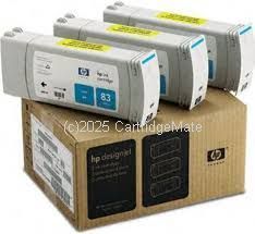 Hewlett Packard C5073A Hewlett Packard 83 Cyan Triple Pack
