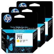 Hewlett Packard CZ136A (711) 3 Pack Yellow Ink Cart 29ml  - Original Product  