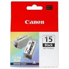Canon BCI-15BK Black Inkjet Cartridges (2 Pack) - Original Product