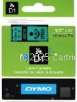 Dymo SD45019 D1 Label Cassette 12mm x 7m - Black on Green