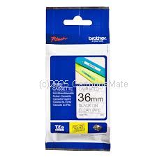 Brother TZe-161 Laminated Black on Clear Tape - 36mm x 8M  