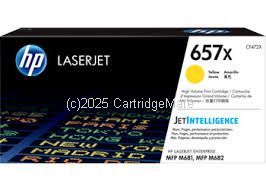 Hewlett Packard CF472X (657X) Yellow High Yield Average -23,000 Pages  