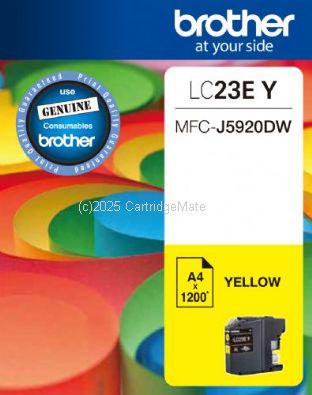 Brother LC-23EY Yellow Inkjet Cartridge - Original 