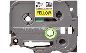 *Brother TZe-S641 Laminated Black printing on Strong Yellow Tape - 18mm x 8m  comp  