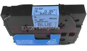 *Brother TZe-521 Laminated Black on Blue Tape - 9mm x 8m - New Compatible 