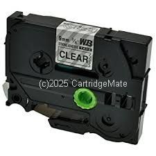 *Brother TZe-S121 Laminated Black on Strong Clear Tape - 9mm x 8m - New Compatible 