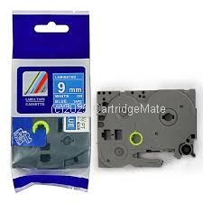 *Brother TZe-525 Laminated Blue on White Tape - 9mm x 8m - New Compatible    
