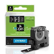 Dymo SD45811 D1 Label Cassette 19mm x 7m - White on Black