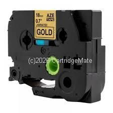 *Brother TZe-841 Laminated Black on Gold Tape 18mm x 8m - New Compatible