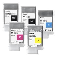 Canon PFI-120BK Value Pack (5) Ink Tanks-130ml- Original Product      