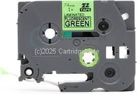 *Brother TZe-D51 Laminated Black on Fluro Green -24mm x 5m - New Compatible 