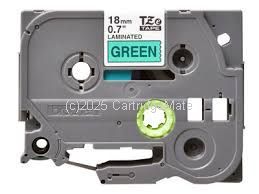 *Brother TZe-741 Laminated Black on Green Tape - 18mm x 8m - New Compatible