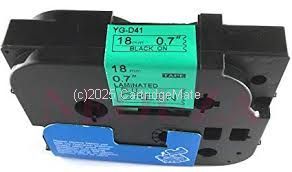 *Brother TZe-D41 Laminated Black on Fluro Green Tape -18mm x 5m New Compatible