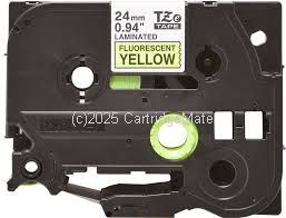 *Brother TZe-C51 Laminated Black on Fluro Yellow Tape  - 24mm x 5m -New Compatible   