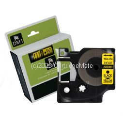 *Dymo SD45808 Black Text on 19mm wide Yellow Laminated Tape New Compatible - 7 Mtr