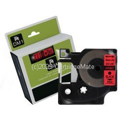 *Dymo SD45807 Black Text on 19mm wide Red Laminated Tape New Compatible - 7Mtr 