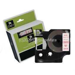 *Dymo SD45805 Red Text on 19mm wide White Laminated Tape New Compatible - 7 Mtr   