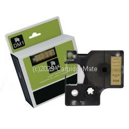 *Dymo SD43623 Black Text on 6mm wide Gold Laminated Tape New Compatible - 7 Mtr     