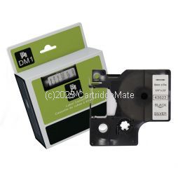 *Dymo SD43622 Black Text on 6mm wide Silver Laminated Tape New Compatible - 7Mtr  