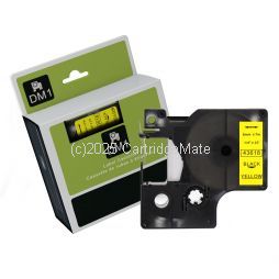 *Dymo SD43618 Black Text on 6mm wide Yellow Laminated Tape New Compatible - 7 M  