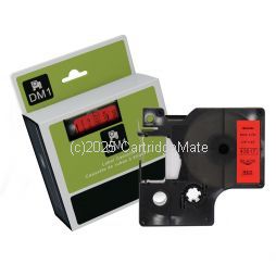 *Dymo SD43617 Black Text on 6mm wide Red Laminated Tape New Compatible - 7 Metres 