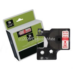 *Dymo SD40915 Red Text on 9mm wide White Laminated Tape New Compatible - 7 Metres   