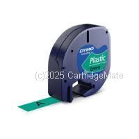 *Dymo SD91204 Black on Green Plastic TWIN New Compatible  12mm x 4m    