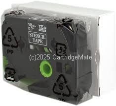 Brother STE-141 Stencil Tape - Black On Clear 18mm x  3M