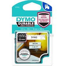 Dymo 1978364 D1 Durable Label Cassette 12mm x 5.5m - Black on White 