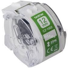 Brother CZ1002 White Label Roll Tape Cassette 12mm x 5m
