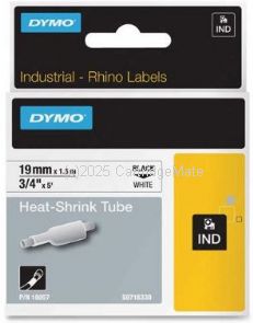 Dymo 18057 Rhino Black on White Industrial Heat Shrink Tube 19mm - Original  