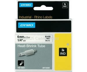 Dymo 18051 Rhino Black on White Industrial Heat Shrink Tube 6mm - Original