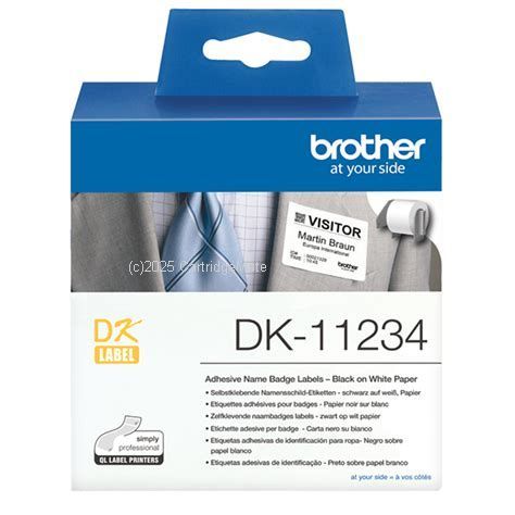 Brother DK-11234 NameBadge Label - 60mm x 86mm - 260 per roll